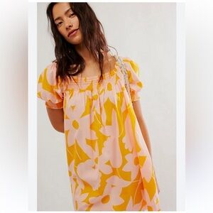 NWOT Free People Mila Mini Printed Floral Dress Size small